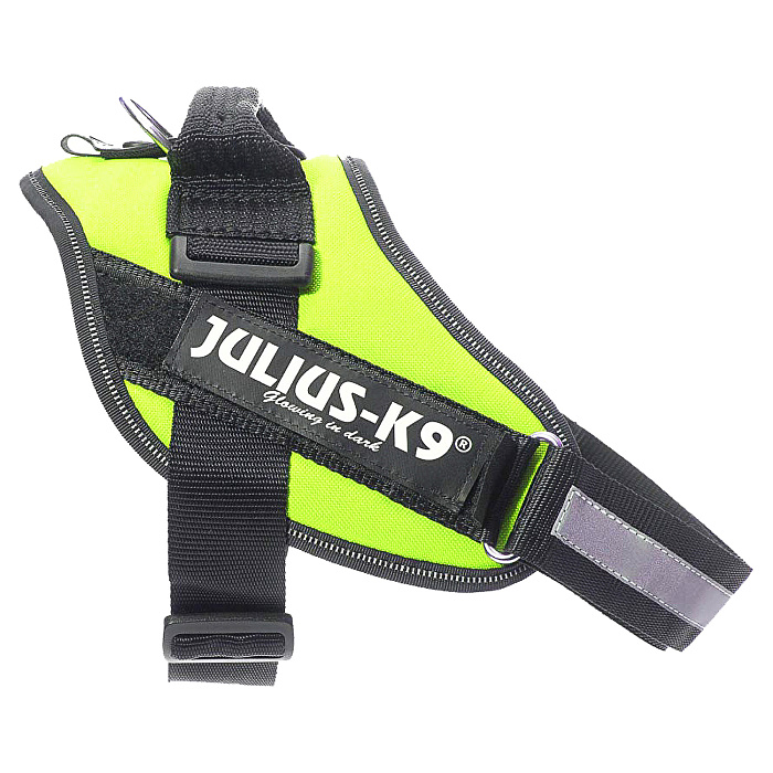 JULIUS-K9 шлейка для собак IDC®-Powerharness 0 (58-76см/ 14-25кг), зеленый неон