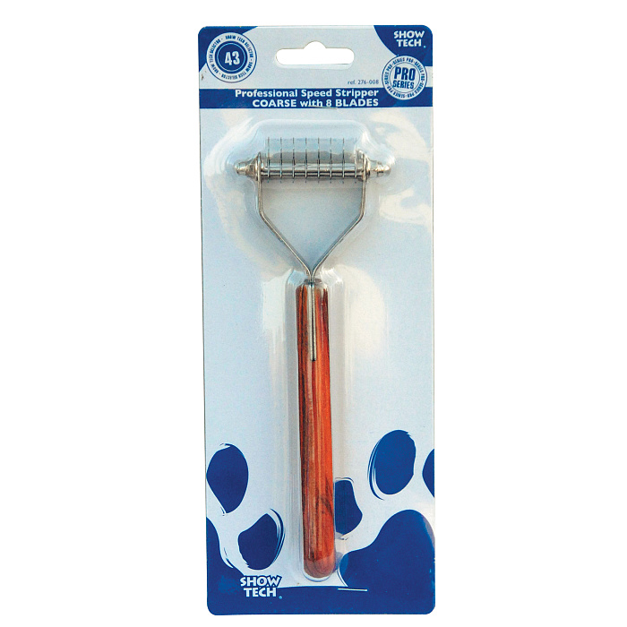 SHOW TECH стриппинг  8 ножей с деревянной ручкой для жесткой шерсти