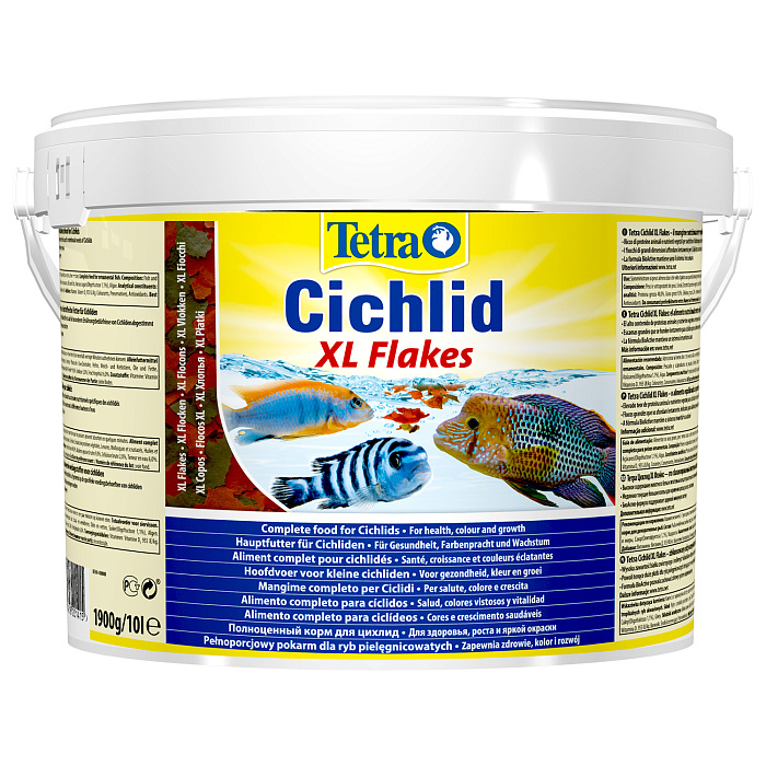 TetraCichlid XL корм для всех видов цихлид, крупные хлопья 10 л (ведро)