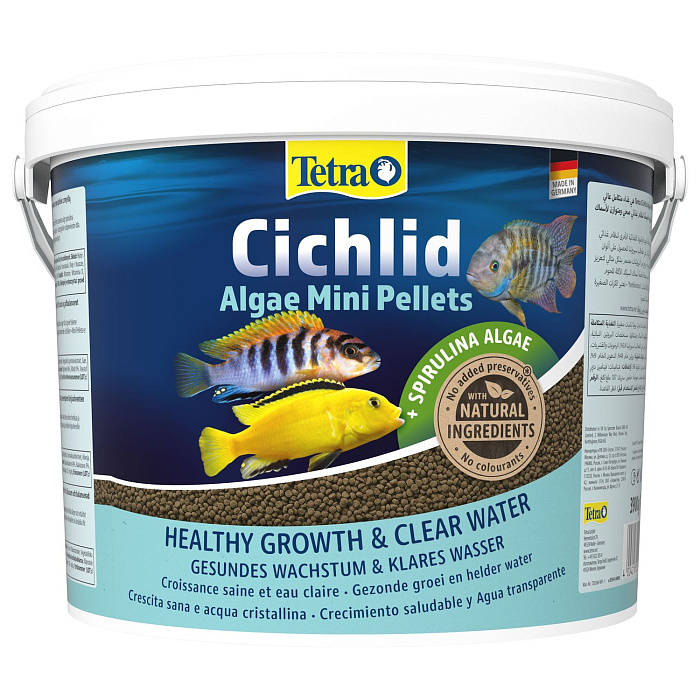 TetraCichlid Algae Mini корм для всех видов цихлид 10 л (ведро)