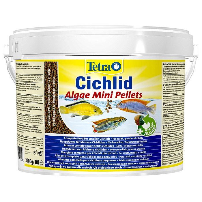TetraCichlid Algae Mini корм для всех видов цихлид 10 л (ведро)