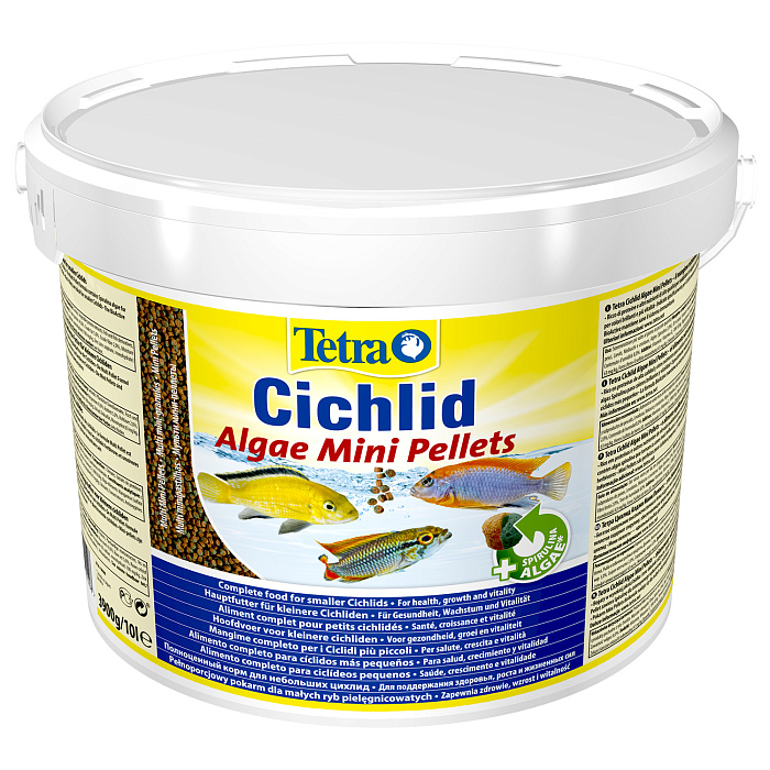 TetraCichlid Algae Mini корм для всех видов цихлид 10 л (ведро)
