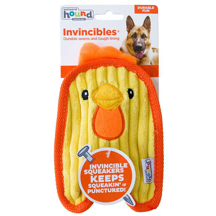 OutwardHound  игрушка для собак Invinc Mini Цыпленок 17 см без наполнителя