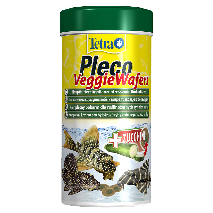 TetraPleco Veggie Wafers корм-пластинки с добавлением цуккини для донных рыб 250 мл