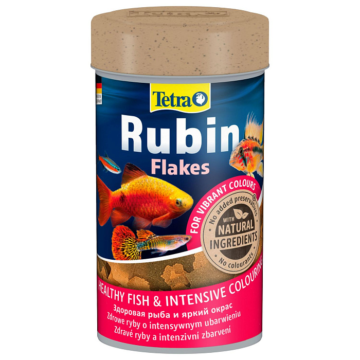 TetraRubin корм в хлопьях для улучшения окраса всех видов рыб 100 мл