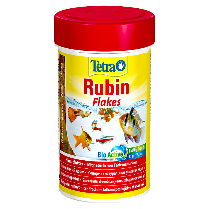 TetraRubin корм в хлопьях для улучшения окраса всех видов рыб 100 мл