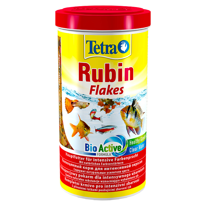 TetraRubin корм в хлопьях для улучшения окраса всех видов рыб 1 л