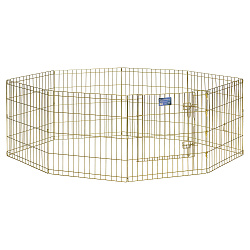 Вольер MidWest для собак 8 панелей 61х61h см, с дверью позолоченный цинк