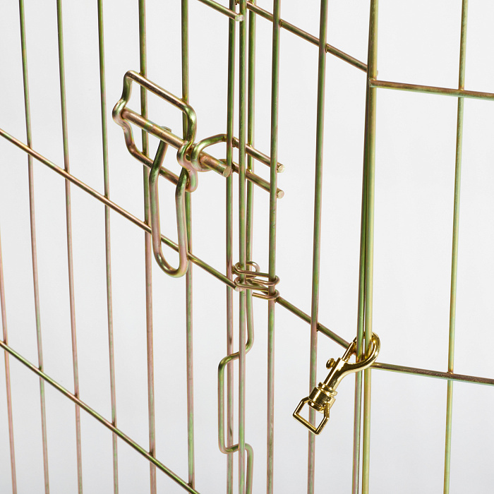 Вольер MidWest для собак 8 панелей 61х61h см, с дверью позолоченный цинк