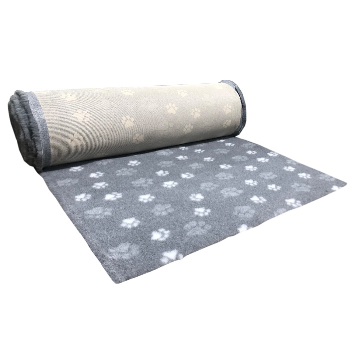 Коврик меховой ProFleece Лапки 1х1,6м серый/белый СКИДКА 40%