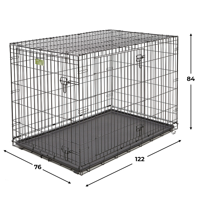 Клетка MidWest iCrate для собак 122х76х84h см, 2 двери, черная
