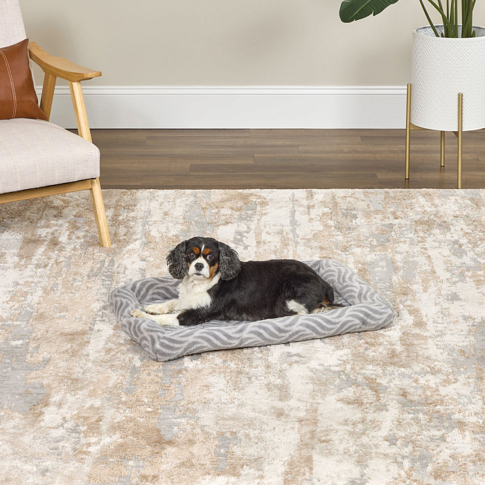 Лежанка MidWest Deluxe Wave Bed для собак и кошек меховая 70,5х53х7,5 см, серая