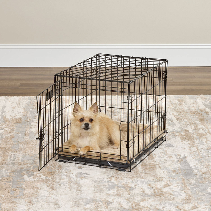 Лежанка MidWest Deluxe Wave Bed для собак и кошек меховая 56х44,5х6,5 см, цвет песочный