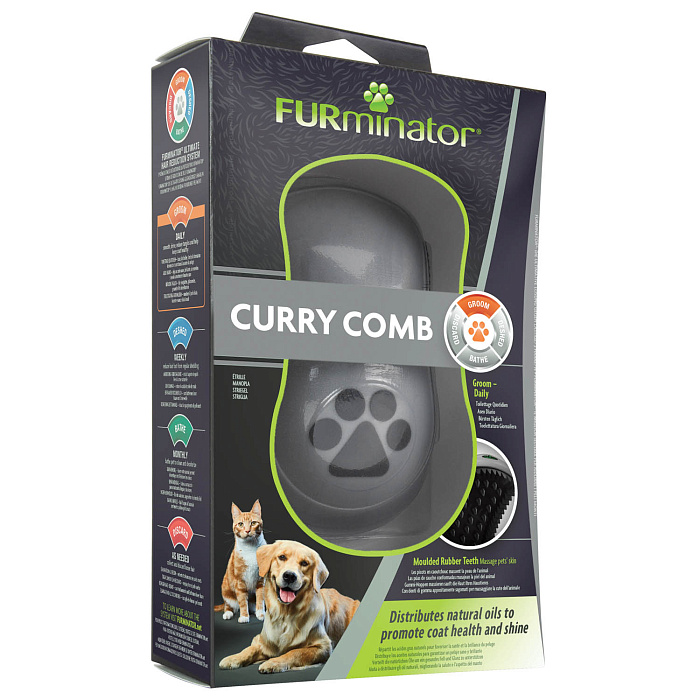 Расческа FURminator резиновая Curry Comb зубцы 5 мм