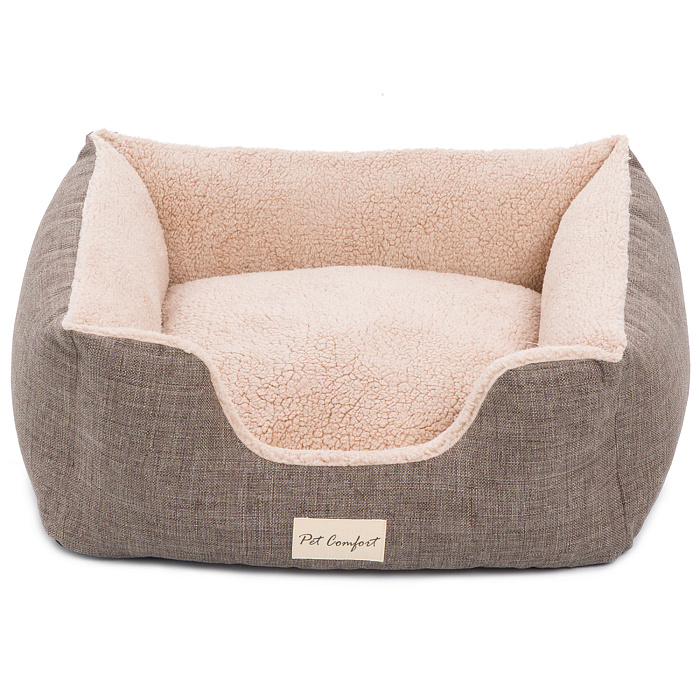 Лежанка Pet Comfort для кошек и собак мелких пород, Echo Varro 09, размер S 50х60 см, коричневый СКИДКА 40%