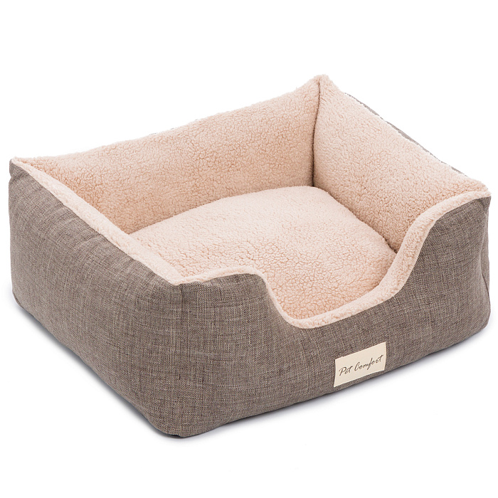 Лежанка Pet Comfort для кошек и собак мелких пород, Echo Varro 09, размер S 50х60 см, коричневый СКИДКА 40%