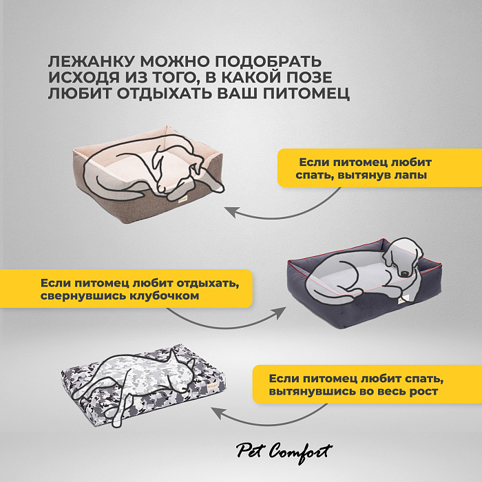Лежанка Pet Comfort для собак крупных пород, Alpha Mirandus 17, размер L, 85х105 см, серый СКИДКА 40%