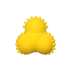 Playology дентальный жевательный тройной мяч SQUEAKY BOUNCE BALL для щенков 4-8 месяцев с ароматом курицы, цвет желтый СКИДКА 50%