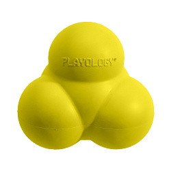 Playology жевательный тройной мяч SQUEAKY BOUNCE BALL для собак средних и крупных пород с пищалкой и с ароматом курицы, цвет желтый СКИДКА 50%