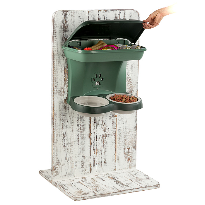 BAMA PET миска для собак настенная двойная 1600 мл 48х27х42h см, зеленая СКИДКА 50%