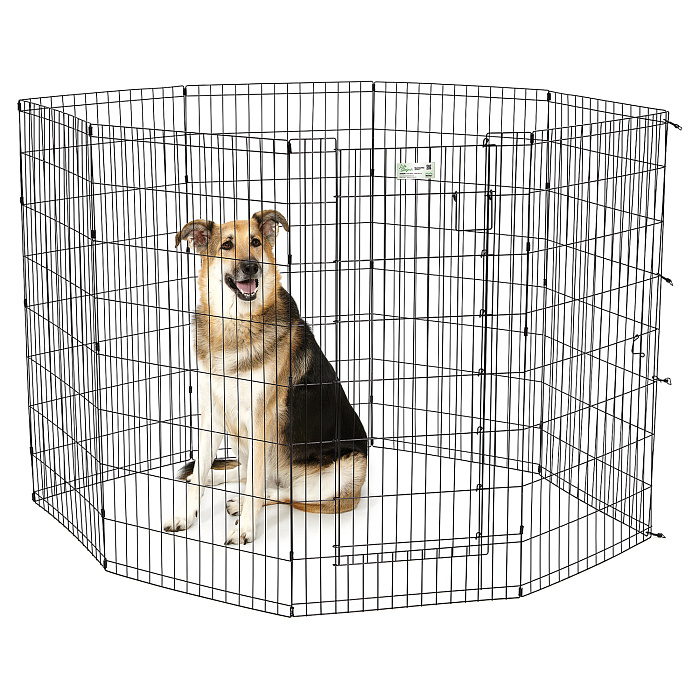 Вольер MidWest Life Stages для собак, 8 панелей 61х122h см, с дверью-MAXLock черный СКИДКА 40%
