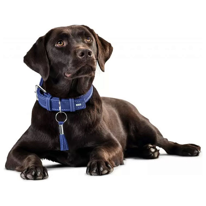 Hunter кисточка на ошейник Cannes, натуральная кожа, голубой СКИДКА 50%