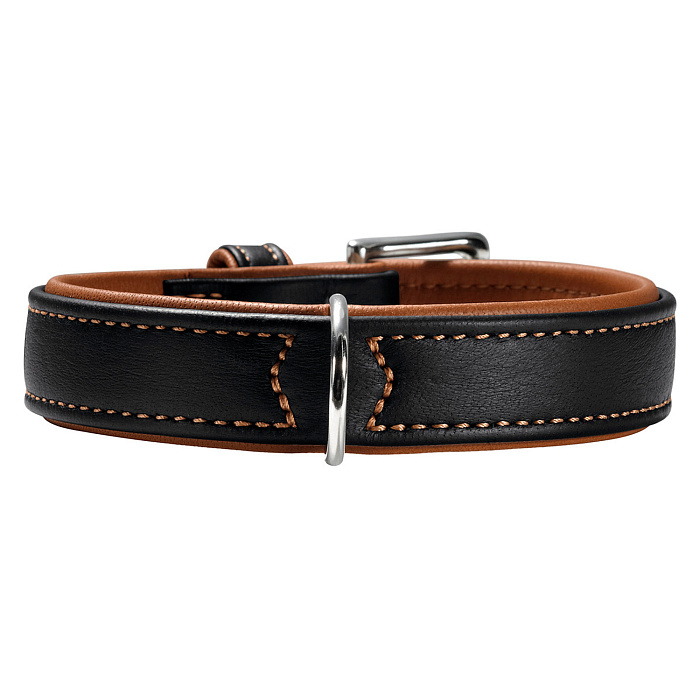Hunter ошейник для собак Canadian 65 (50-56 см) кожа лося черный / коньячный СКИДКА 50%