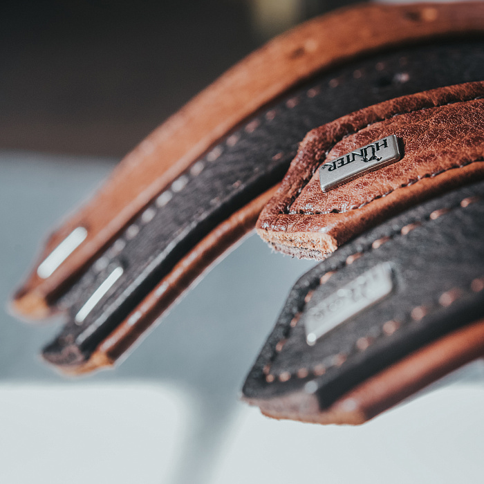 Hunter ошейник для собак Cody 55 (42-48 см) / 3,5 кожа бизона коньячный / темно коричневый СКИДКА 50%