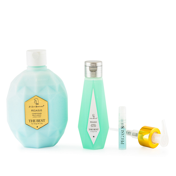 ISB The Best line Набор Pegasus кондиционер для длинной шерсти 500 мл, шампунь 120 мл + парфюм 2 мл в подарок СКИДКА 40%