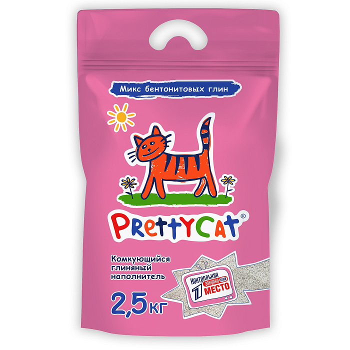 Наполнитель PrettyCat комкующийся бентонитовый "Euro Mix" 2,5 кг СКИДКА 60%