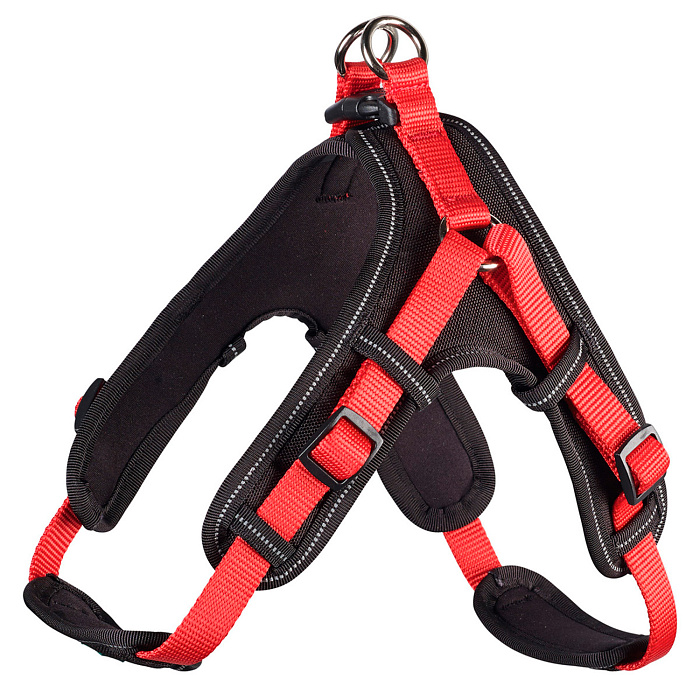 Hunter шлейка для собак Neopren Vario Quick M (55-70)/1,5 см нейлон/неопрен красный/черный СКИДКА 40%