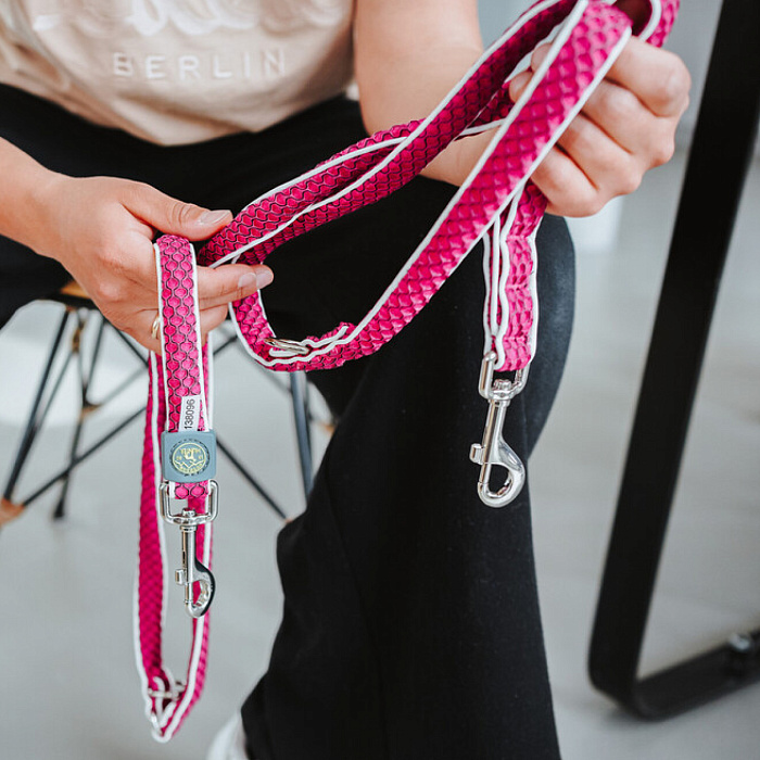 Hunter поводок-перестежка для собак Hilo 25 / 200 нейлон розовый СКИДКА 50%