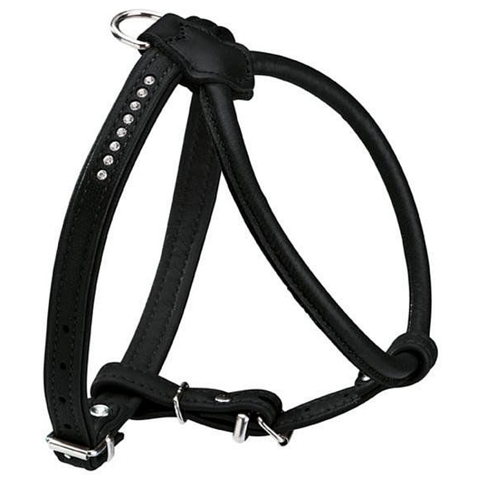 Hunter шлейка для собак Round & Soft Luxus Elk Petit 65/8 (53/55-61 см) кожа, черная СКИДКА 50%