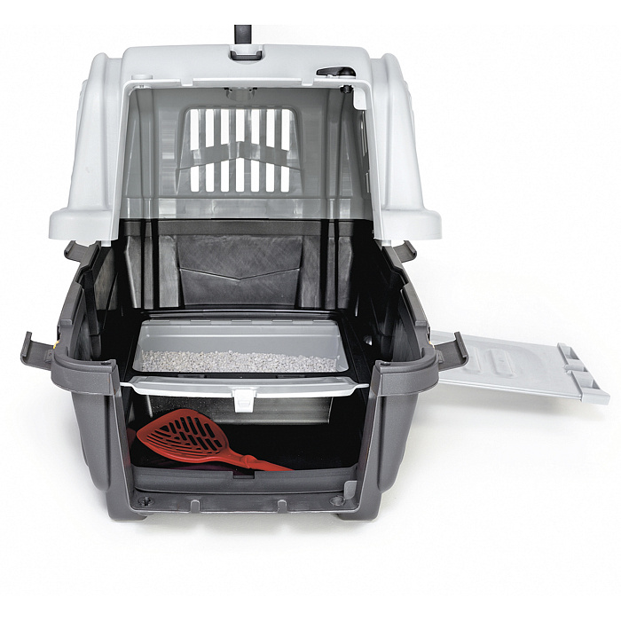 Переноска MPS SKUDO CAT TRAVEL 60x40x39см с лотком для наполнителя серая