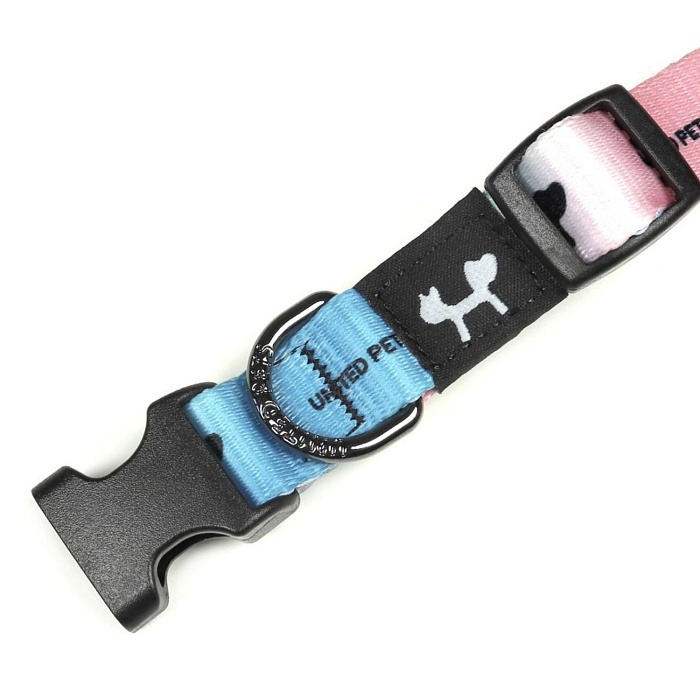 Ошейник United Pets для собак Complete me L 25 x 430/730mm, розово-голубой тай-дай