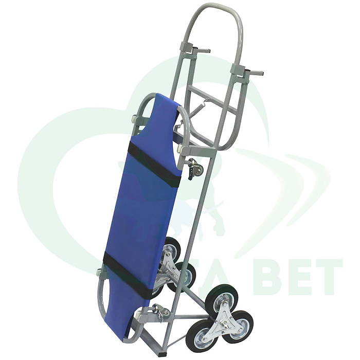 ТД ВЕТ Тележка ветеринарная СВУ-20.12 с носилками ПВХ, со строенными колесами (каркас серый)