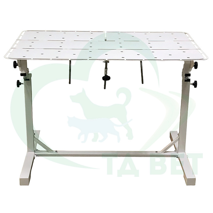 ТД ВЕТ Стол ветеринарный СВУ-27.01 /Классик/ 1260x760x900-1200h, по Виноградову, с рег. высоты и наклона, краска (каркас белый)