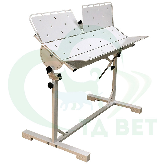 ТД ВЕТ Стол ветеринарный СВУ-27.01 /Классик/ 1260x760x900-1200h, по Виноградову, с рег. высоты и наклона, краска (каркас белый)