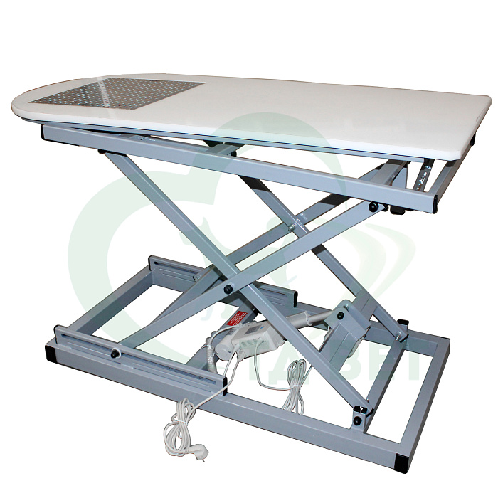 ТД ВЕТ Стол стоматологический VETBOT-103 с решеткой,с электроприв.,с наклон.столеш,1470x620x(340-1190)h мм  (каркас серый)