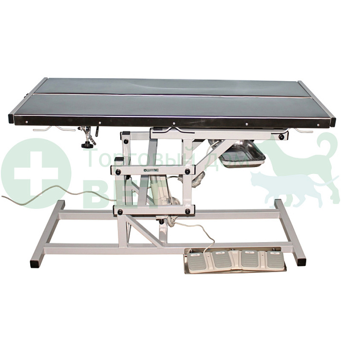 ТД ВЕТ Стол ветеринарный СВУ-7, два электропривода, регулировка высоты и наклона, V-образная столешница (каркас белый)