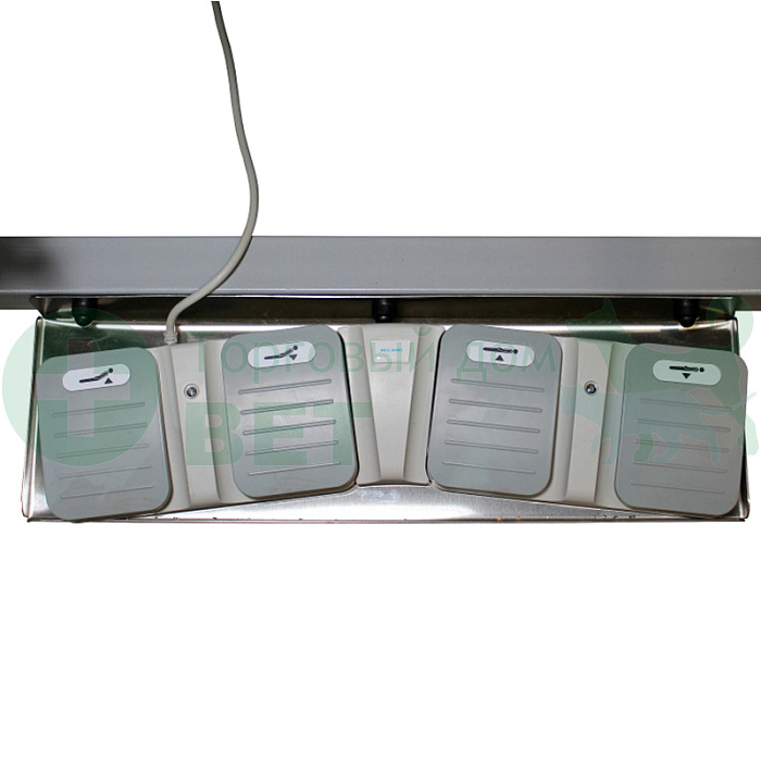 ТД ВЕТ Стол ветеринарный СВУ-7, два электропривода, регулировка высоты и наклона, V-образная столешница (каркас белый)