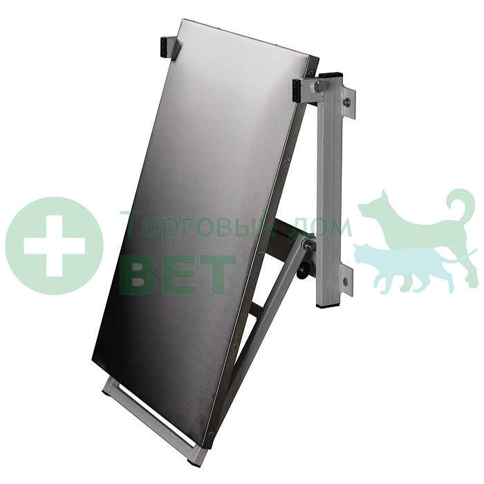 ТД ВЕТ Стол ветеринарный откидной Vetbot-11 с креплением на стену, столешница нерж.сталь, 700х500, (каркас серый)