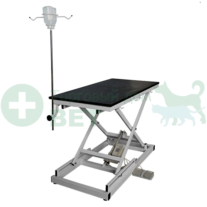 ТД ВЕТ  Стол VETBOT-72.1 без слива  со штативом, 1340х640х(330- 1050)h (каркас серый, пульт ножной)