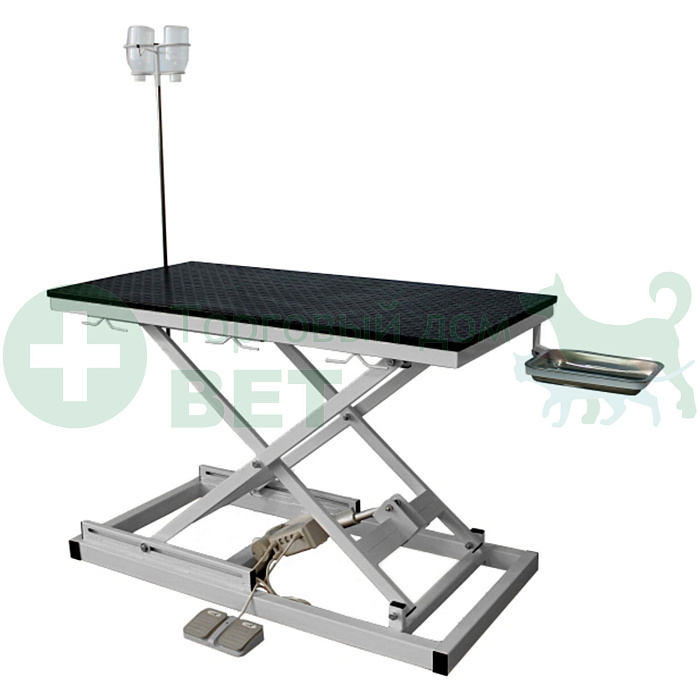 ТД ВЕТ  Стол VETBOT-72.1 без слива  со штативом, 1340х640х(330- 1050)h (каркас серый, пульт ножной)