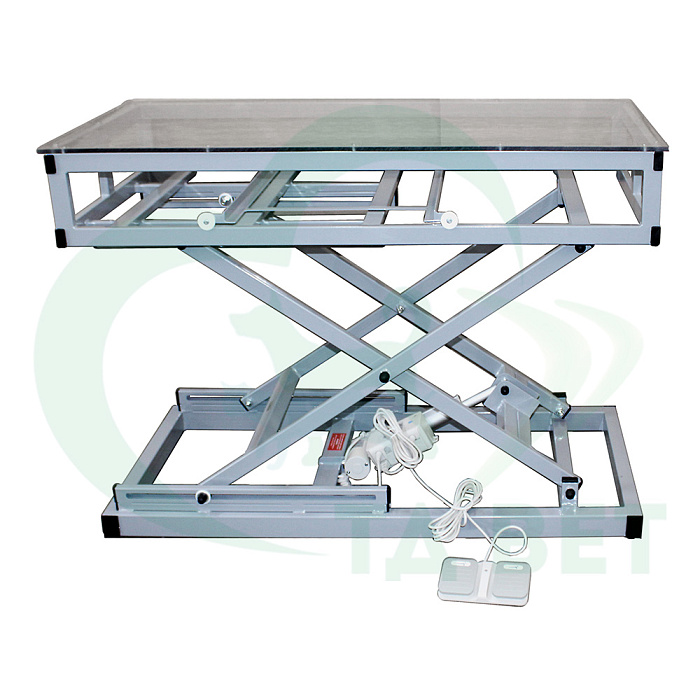 ТД ВЕТ Стол для рентгена VETBOT-23 с полкой под кассету,1320х620х1130(480)h, (каркас серый, пульт ножной)