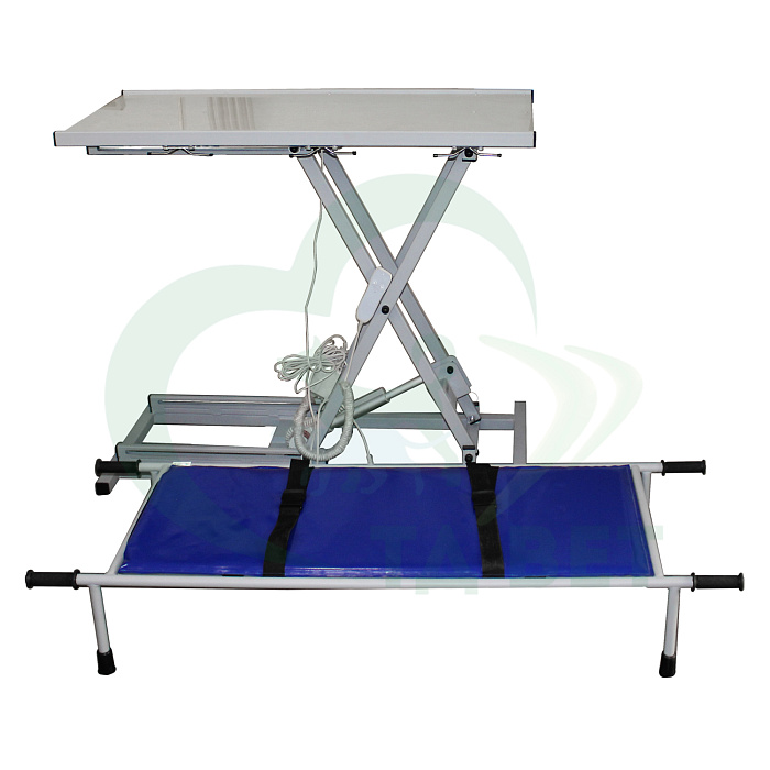 ТД ВЕТ Стол ветеринарный VETBOT-79 с носилками,1300x600x(330- 1050)h (каркас серый, пульт ручной)