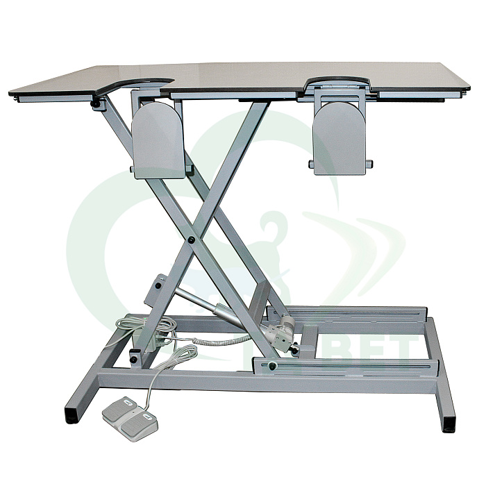 ТД ВЕТ Стол для УЗИ с откидными дверцами VETBOT-75 столешница HPL 1320x720x(330-1090)h (каркас MUAR, пульт ножной)