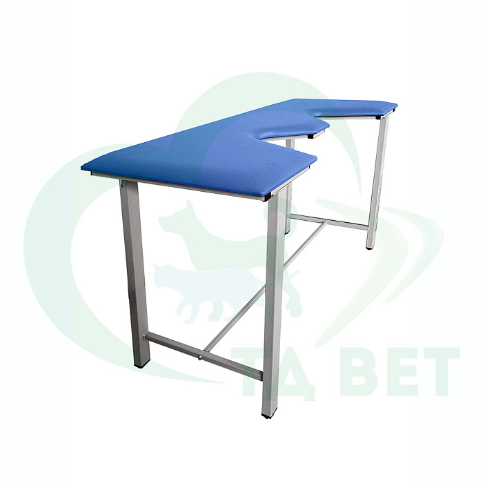 ТД ВЕТ Стол ветеринарный СВУ-5 для УЗИ, 1320x720x900, каркас серый, синяя обивка