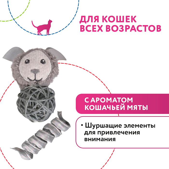 Игрушка Petpark для кошек Космический пёс и пружинка с кошачьей мятой (2 шт в комплекте) СКИДКА 50%