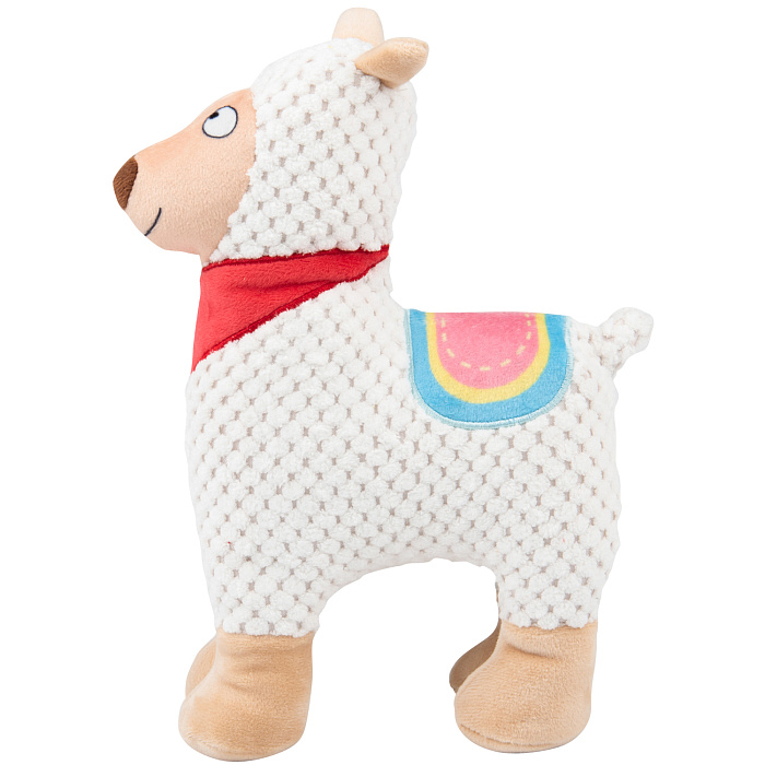 Игрушка Mr.Kranch для собак Лама плюшевая с пищалкой 20 см белая СКИДКА 40%